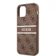 Guess Apple iPhone 12 Pro Max 2020 (6.7) PU 4G Printed Stripe Case hátlapvédő tok barna (GUHCP12L4GDBR)