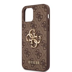   Guess Apple iPhone 12 Pro Max 2020 (6.7) PU 4G Metal Logo Case hátlapvédő tok barna (GUHCP12L4GMGBR)