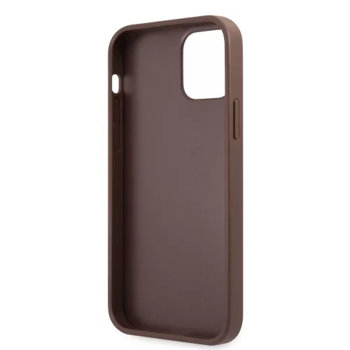 Guess Apple iPhone 12 Pro Max 2020 (6.7) PU 4G Metal Logo Case hátlapvédő tok barna (GUHCP12L4GMGBR)