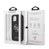 Guess Apple iPhone 12 / 12 Pro 2020 (6.1) PU Saffiano Big 4G Metal Logo Case hátlapvédő tok fekete (GUHCP12MSA4GGBK)