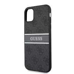   Guess Apple iPhone 11 (6.1) 2019 PU 4G Printed Stripe Case hátlapvédő tok fekete (GUHCN614GDGR)