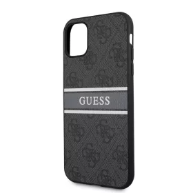   Guess Apple iPhone 11 (6.1) 2019 PU 4G Printed Stripe Case hátlapvédő tok fekete (GUHCN614GDGR)