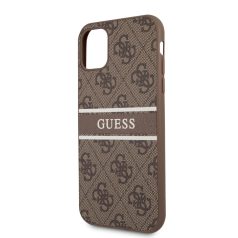   Guess Apple iPhone 11 (6.1) 2019 PU 4G Printed Stripe Case hátlapvédő tok barna (GUHCN614GDBR)