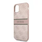 Guess Apple iPhone 11 (6.1) 2019 PU 4G Printed Stripe hátlapvédő tok pink (GUHCN614GDPI)