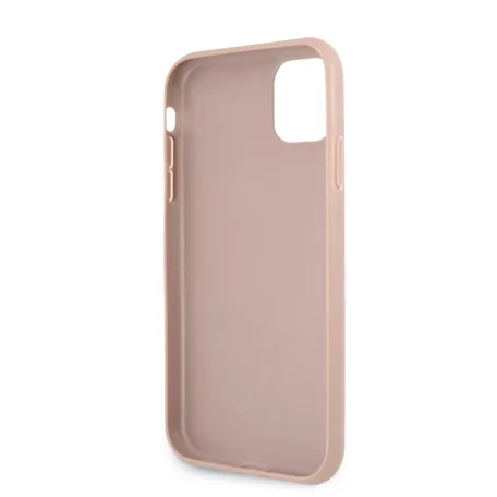 Guess Apple iPhone 11 (6.1) 2019 PU 4G Printed Stripe hátlapvédő tok pink (GUHCN614GDPI)