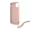 Guess Apple iPhone 11 (6.1) 2019 PU Saffiano Gold Chain Case hátlapvédő tok pink (GUHCN61SASGPI)