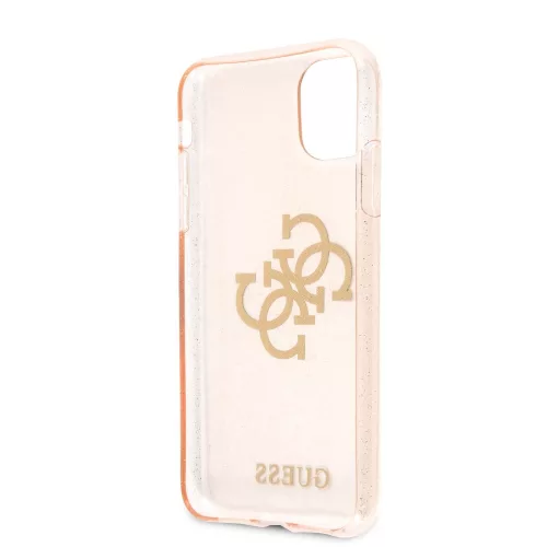 Guess Apple iPhone 11 (6.1) 2019 TPU Big 4G Full Glitter Case hátlapvédő tok arany (GUHCN61PCUGL4GGO)
