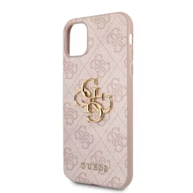   Guess Apple iPhone 11 (6.1) 2019 PU 4G Metal Logo hátlapvédő tok pink (GUHCN614GMGPI)