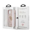 Guess Apple iPhone 12 Pro Max 2020 (6.7) PU 4G Metal Logo hátlapvédő tok pink (GUHCP12L4GMGPI)