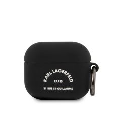   Karl Lagerfeld Rue St Guillaume Apple Airpods 3 szilikon tok fekete (KLACA3SILRSGBK)