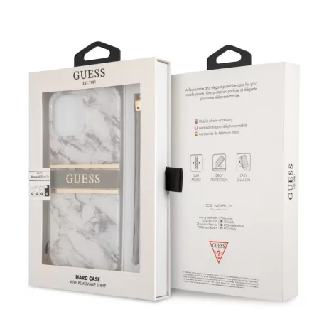 Guess Apple iPhone 13 Pro Max (6.7) TPU Marble Stripe hátlapvédő tok szürke (GUHCP13XKMABGR)