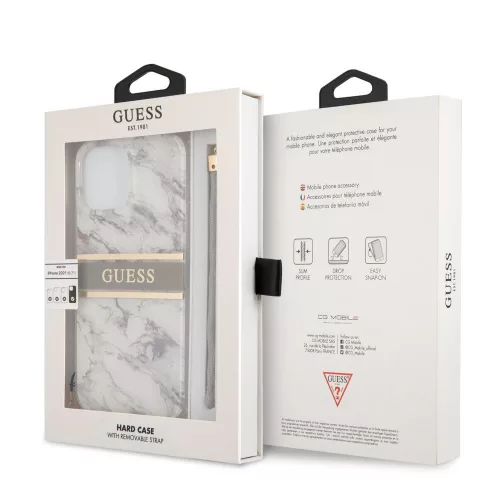 Guess Apple iPhone 13 Pro Max (6.7) TPU Marble Stripe hátlapvédő tok szürke (GUHCP13XKMABGR)