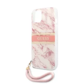   Guess Apple iPhone 13 Mini (5.4) TPU Marble Stripe hátlapvédő tok pink (GUHCP13SKMABPI)
