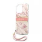 Guess Apple iPhone 13 Pro (6.1) TPU Marble Stripe hátlapvédő tok pink (GUHCP13LKMABPI)