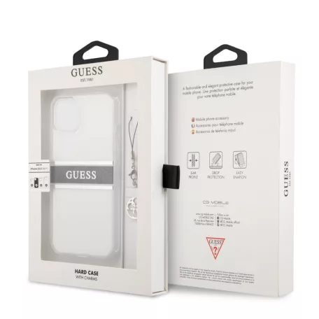 Guess Apple iPhone 13 Pro (6.1) PC/TPU 4G hátlapvédő tok szürke (GUHCP13LKB4GGR)