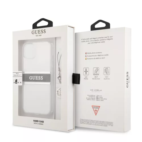 Guess Apple iPhone 13 Pro (6.1) PC/TPU 4G hátlapvédő tok szürke (GUHCP13LKB4GGR)