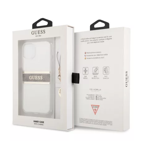 Guess Apple iPhone 13 Mini (5.4) PC/TPU 4G hátlapvédő tok barna (GUHCP13SKB4GBR)