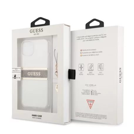 Guess Apple iPhone 13 (6.1) PC/TPU 4G hátlapvédő tok barna (GUHCP13MKB4GBR)