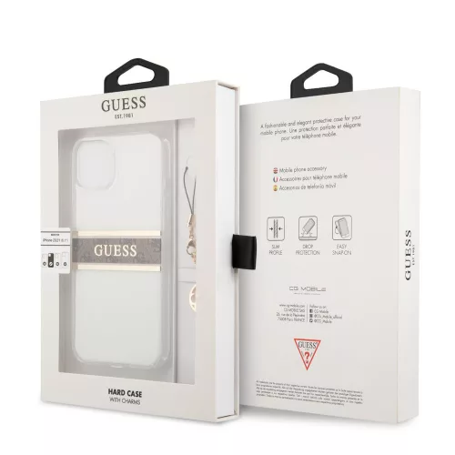 Guess Apple iPhone 13 (6.1) PC/TPU 4G hátlapvédő tok barna (GUHCP13MKB4GBR)