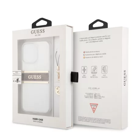 Guess Apple iPhone 13 Pro (6.1) PC/TPU 4G hátlapvédő tok barna (GUHCP13LKB4GBR)