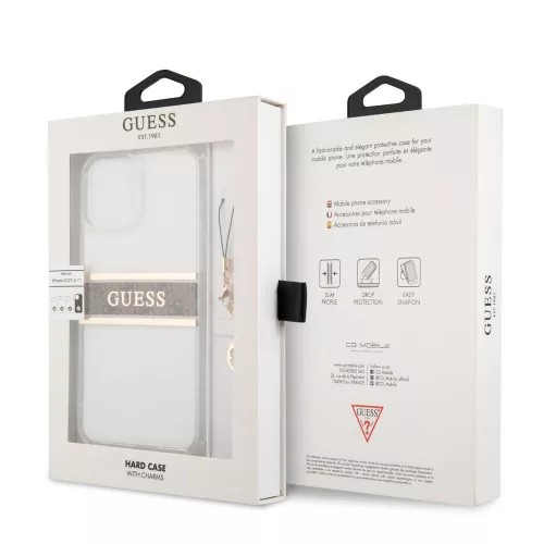 Guess Apple iPhone 13 Pro Max (6.7) PC/TPU 4G hátlapvédő tok barna (GUHCP13XKB4GBR)