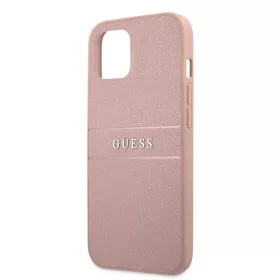   Guess PU Leather Saffiano Apple iPhone 13 Pro (6.1) hátlapvédő tok pink (GUHCP13LPSASBPI)