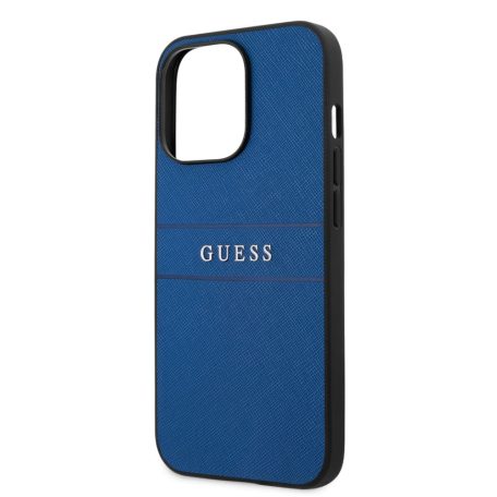 Guess Apple iPhone 13 Pro (6.1) PU Leather Saffiano hátlapvédő tok kék (GUHCP13LPSASBBL)