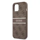 Guess Apple iPhone 13 Mini (5.4) PU 4G Printed Stripe hátlapvédő tok barna (GUHCP13S4GDBR)