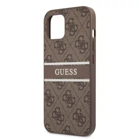   Guess Apple iPhone 13 Mini (5.4) PU 4G Printed Stripe hátlapvédő tok barna (GUHCP13S4GDBR)