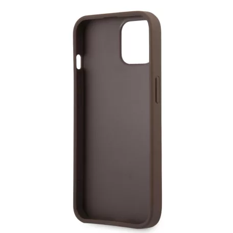Guess Apple iPhone 13 (6.1) PU 4G Printed Stripe hátlapvédő tok barna (GUHCP13M4GDBR)