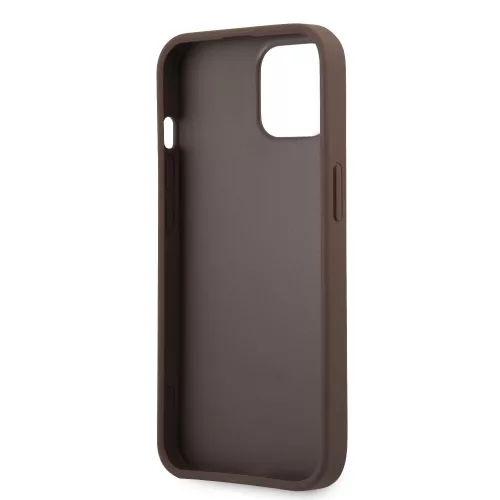 Guess Apple iPhone 13 (6.1) PU 4G Printed Stripe hátlapvédő tok barna (GUHCP13M4GDBR)
