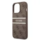 Guess Apple iPhone 13 Pro (6.1) PU 4G Printed Stripe hátlapvédő tok barna (GUHCP13L4GDBR)