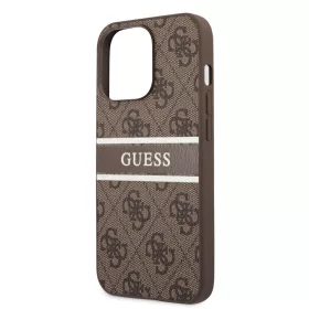   Guess Apple iPhone 13 Pro (6.1) PU 4G Printed Stripe hátlapvédő tok barna (GUHCP13L4GDBR)