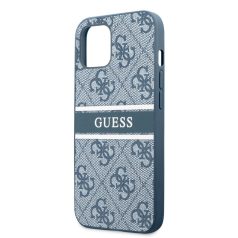   Guess Apple iPhone 13 Mini (5.4) PU 4G Printed Stripe hátlapvédő tok kék (GUHCP13S4GDBL)