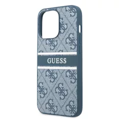   Guess Apple iPhone 13 Pro Max (6.7) PU 4G Printed Stripe hátlapvédő tok kék (GUHCP13X4GDBL)
