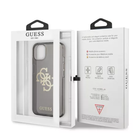 Guess Apple iPhone 13 Mini (5.4) TPU Big 4G Full Glitter hátlapvédő tok fekete (GUHCP13SPCUGL4GBK)