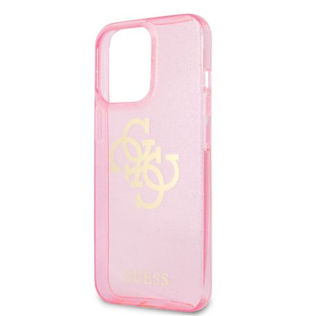 Guess Apple iPhone 13 Pro (6.1) TPU Big 4G Full Glitter hátlapvédő tok pink (GUHCP13LPCUGL4GPI)