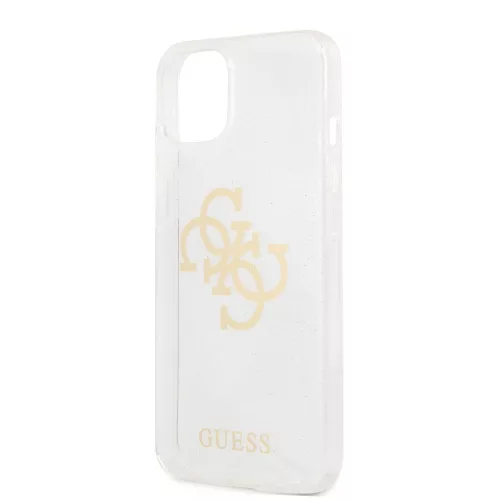 Guess Apple iPhone 13 Mini (5.4) TPU Big 4G Full Glitter hátlapvédő tok átlátszó (GUHCP13SPCUGL4GTR)