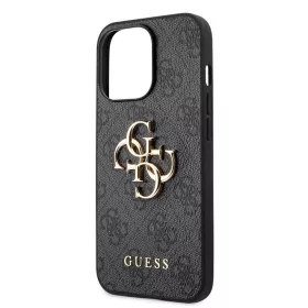   Guess Apple iPhone 13 (6.1) PU 4G Metal Logo hátlapvédő tok szürke (GUHCP13M4GMGGR)