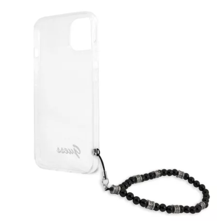 Guess Apple iPhone 13 (6.1) PC Script and Black Pearls hátlapvédő tok átlátszó (GUHCP13MKPSBK)