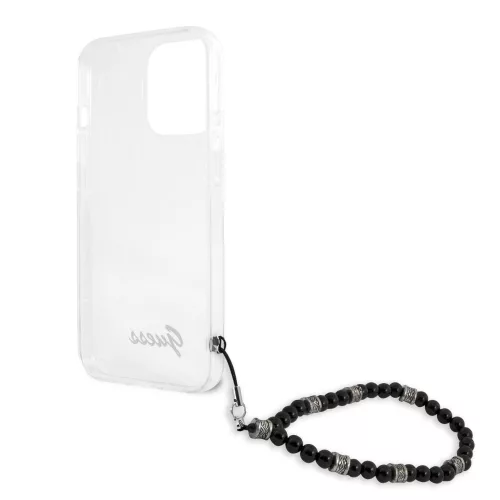 Guess Apple iPhone 13 Pro Max (6.7) PC Script and Black Pearls hátlapvédő tok átlátszó (GUHCP13XKPSBK)