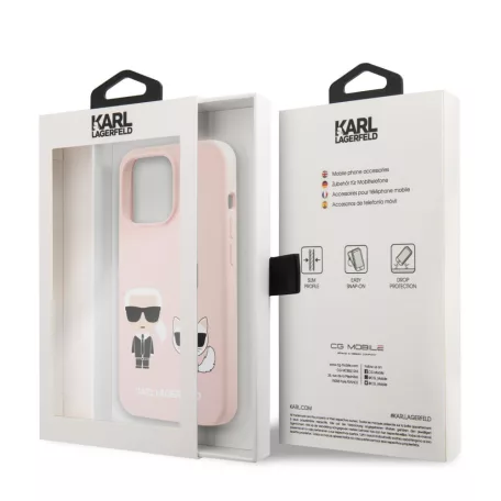Karl Lagerfeld and Choupette Apple iPhone 13 Mini (5.4) hátlapvédő tok pink (KLHCP13SSSKCI)