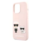 Karl Lagerfeld and Choupette Apple iPhone 13 Pro (6.1) hátlapvédő tok pink (KLHCP13LSSKCI)