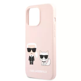   Karl Lagerfeld and Choupette Apple iPhone 13 Pro (6.1) hátlapvédő tok pink (KLHCP13LSSKCI)