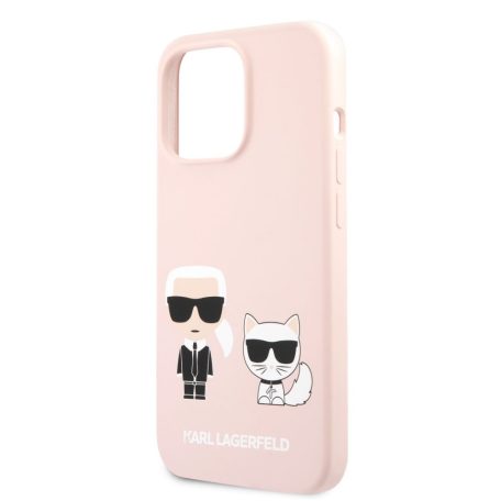 Karl Lagerfeld and Choupette Apple iPhone 13 Pro (6.1) hátlapvédő tok pink (KLHCP13LSSKCI)