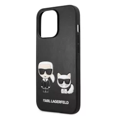   Karl Lagerfeld and Choupette Apple iPhone 13 Pro Max (6.7) PU Leather hátlapvédő tok fekete (KLHCP13XPCUSKCBK)
