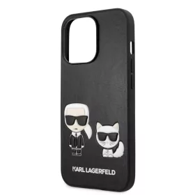   Karl Lagerfeld and Choupette Apple iPhone 13 Pro Max (6.7) PU Leather hátlapvédő tok fekete (KLHCP13XPCUSKCBK)