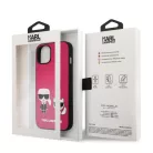 Karl Lagerfeld and Choupette Apple iPhone 13 (6.1) PU Leather hátlapvédő tok Fuchsia (KLHCP13MPCUSKCP)