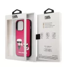 Karl Lagerfeld and Choupette Apple iPhone 13 Pro Max (6.7) PU Leather hátlapvédő tok Fuchsia (KLHCP13XPCUSKCP)