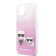   Karl Lagerfeld and Choupette Apple iPhone 13 Mini (5.4) PC/TPU Ikonik hátlapvédő tok pink (KLHCP13SCKTRP)